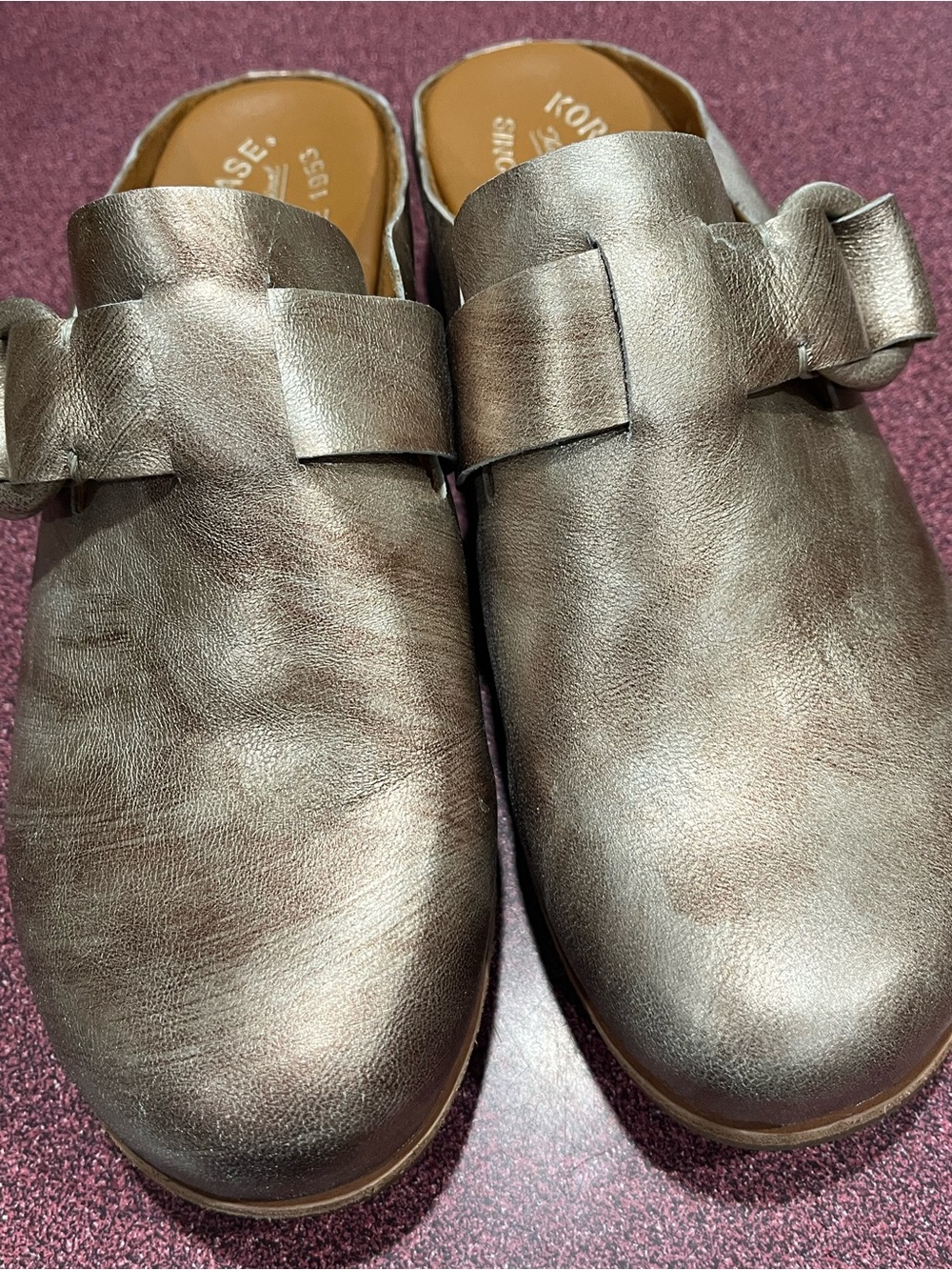 Kork Ease Metallic Slip-On Leather Clogs